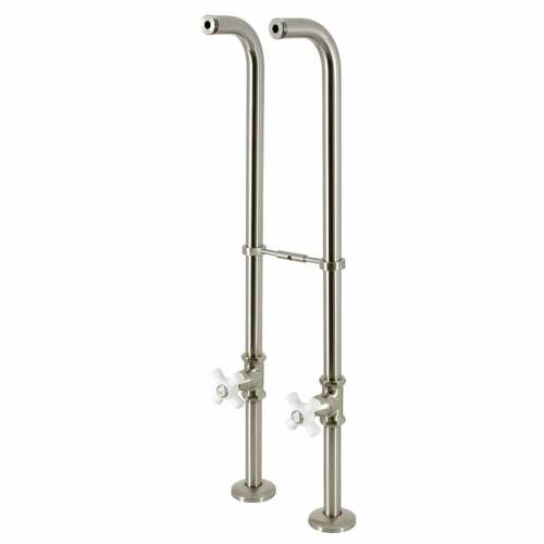 Kingston Brass CC266S8PX Kingston Freestanding Supply Line with Stop Valve, Brushed Nickel