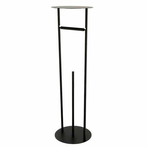 Kingston Brass CC3000 Dessau Matte Black Freestanding Toilet Paper Holder with Reserve Shelf