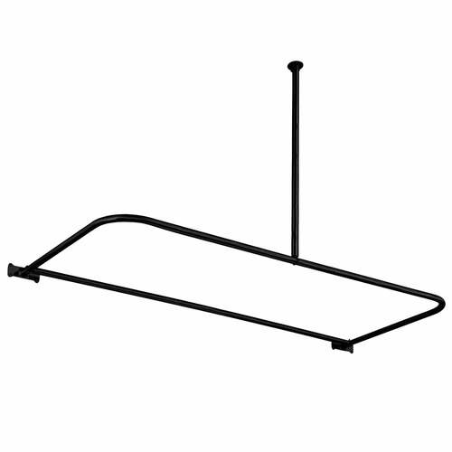 Kingston Brass CC3130 Matte Black D-Shaped Shower Curtain Rod