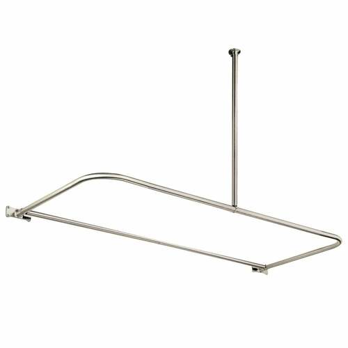 Kingston Brass CC3136 Polished Nickel D-Shaped Shower Curtain Rod
