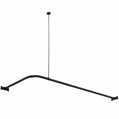 Kingston Brass CC3140 Matte Black L-Shaped Shower Curtain Rod