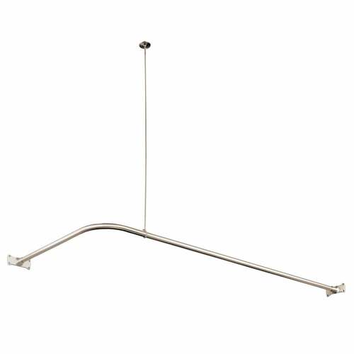 Kingston Brass CC3146 Polished Nickel L-Shaped Shower Curtain Rod