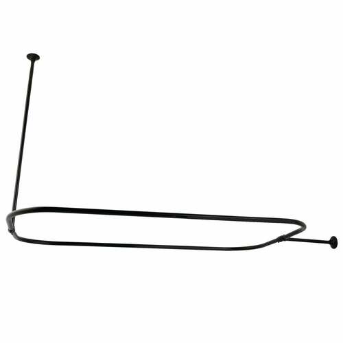 Kingston Brass CC3150 Matte Black Rectangular Shower Curtain Rod