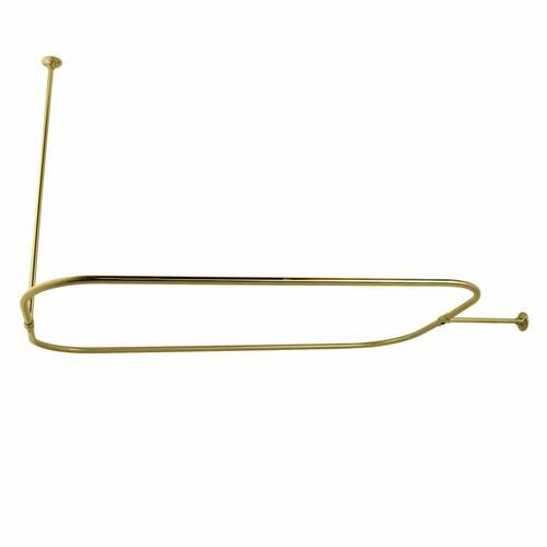 Kingston Brass CC3157 Brushed Brass Rectangular Shower Curtain Rod