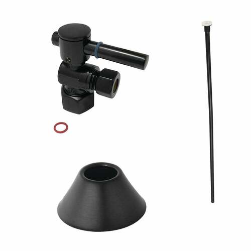 Kingston Brass CC43100DLTKF20 Modern Plumbing Matte Black Toilet Trim Kit, 1/2