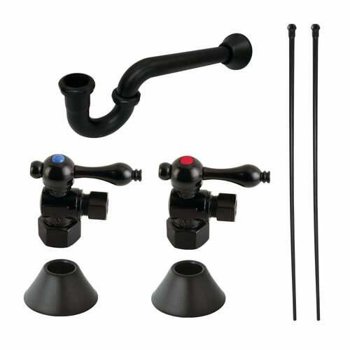 Kingston Brass CC43100LKB30 Trimscape Traditional Sink Trim Kit with P-Trap, Matte Black