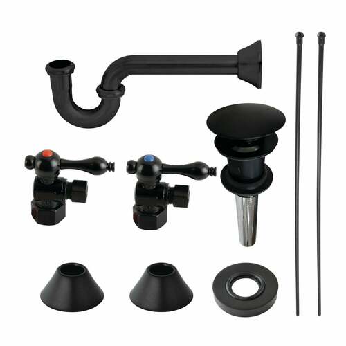 Kingston Brass CC43100VOKB30 Trimscape Traditional Sink Trim Kit with P-Trap Overflow, Matte Black
