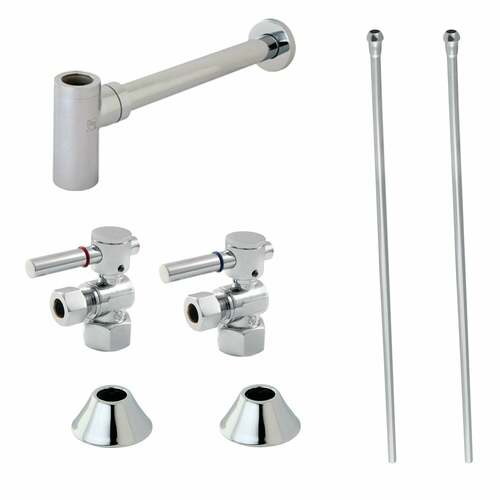 Kingston Brass CC43101DLLKB30 Trimscape Modern Sink Trim Kit with Bottle Trap, Polished Chrome