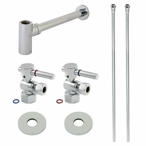 Kingston Brass CC43101DLLKB40 Trimscape Modern Sink Trim Kit with Bottle Trap, Polished Chrome