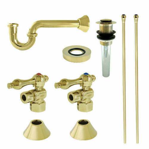 Kingston Brass CC43102VKB30 Trimscape Traditional Sink Trim Kit with P-Trap Drain, Polished Brass