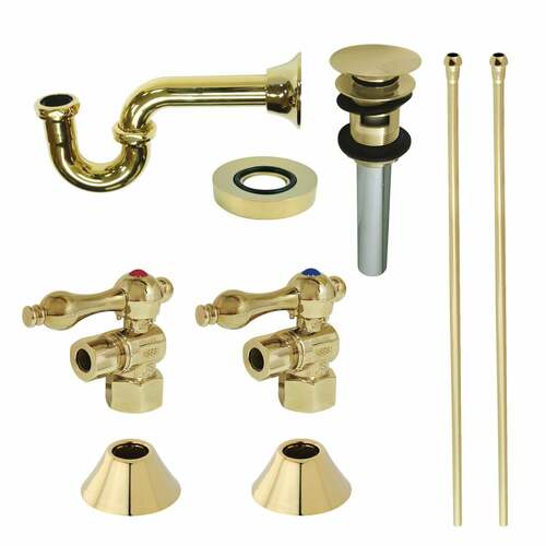 Kingston Brass CC43102VOKB30 Trimscape Traditional Sink Trim Kit with P-Trap Overflow, Polished Brass