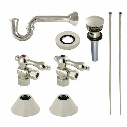 Kingston Brass CC43106VOKB30 Trimscape Traditional Sink Trim Kit with P-Trap Overflow, Polished Nickel