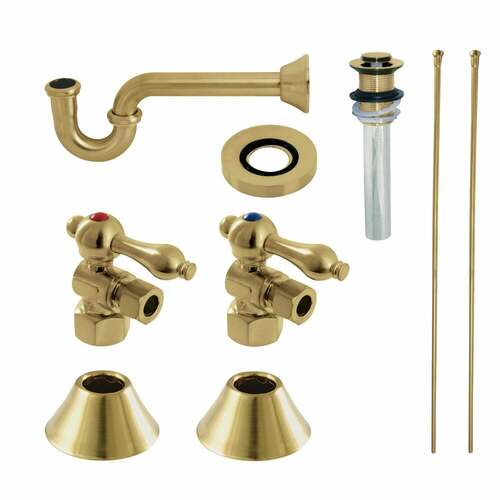 Kingston Brass CC43107VKB30 Trimscape Traditional Sink Trim Kit with P-Trap Drain, Brushed Brass