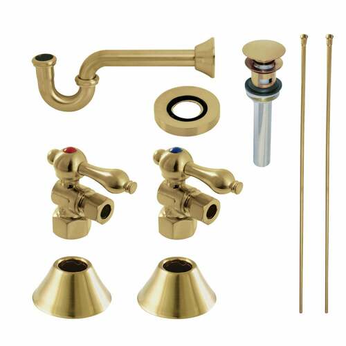 Kingston Brass CC43107VOKB30 Trimscape Traditional Sink Trim Kit with P-Trap Overflow, Brushed Brass