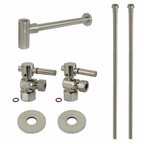 Kingston Brass CC43108DLLKB40 Trimscape Modern Sink Trim Kit with Bottle Trap, Brushed Nickel