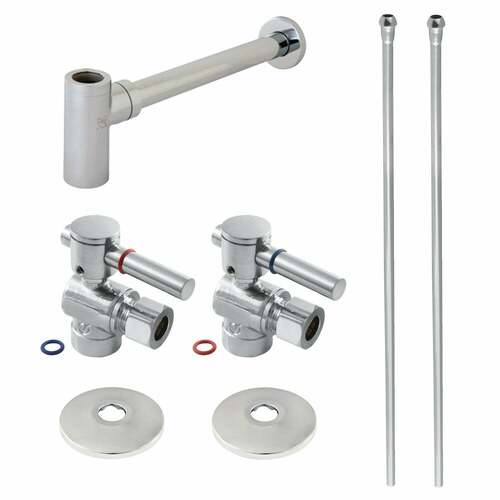 Kingston Brass CC43201DLLKB30 Trimscape Modern Sink Trim Kit with Bottle Trap, Polished Chrome