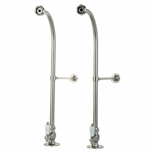 Kingston Brass CC458HCL Brushed Nickel Rigid Freestand Supplies with Stops
