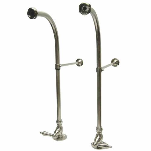 Kingston Brass CC458ML Brushed Nickel Freestanding Tub Supplies with Stops