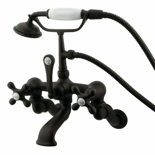 Kingston Brass CC463T5 Vintage Wall Mount Clawfoot Tub Faucet with Hand Shower, Oil Rubbed Bronze