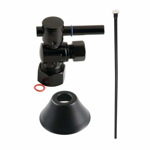 Kingston Brass CC53300DLTKF20 Modern Plumbing Matte Black Toilet Trim Kit, 5/8