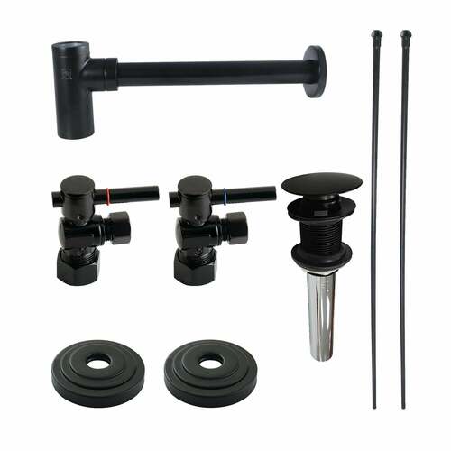 Kingston Brass CC53300DLTRMK1 Trimscape Modern Sink Trim Kit with Bottle Trap Drain, Matte Black