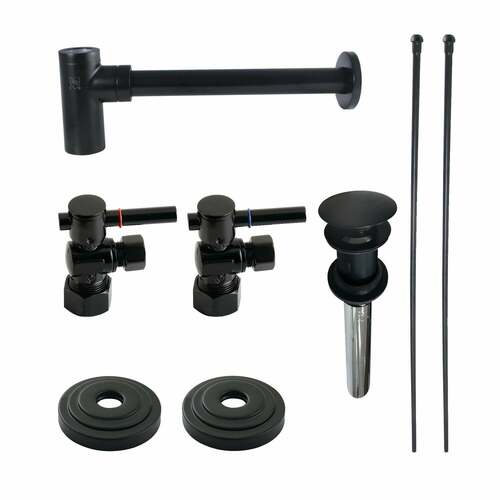 Kingston Brass CC53300DLTRMK2 Trimscape Modern Sink Trim Kit with Bottle Trap Overflow, Matte Black