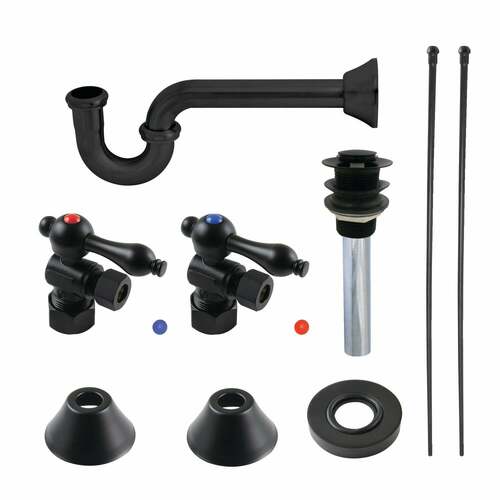 Kingston Brass CC53300VKB30 Trimscape Traditional Sink Trim Kit with P-Trap Drain, Matte Black