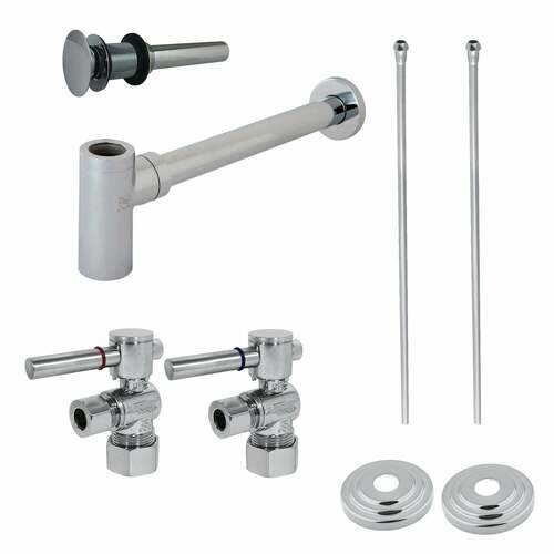 Kingston Brass CC53301DLTRMK1 Trimscape Modern Sink Trim Kit with Bottle Trap Drain, Polished Chrome