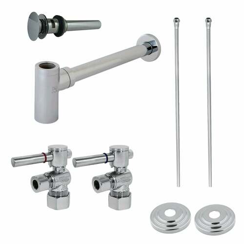 Kingston Brass CC53301DLTRMK2 Trimscape Modern Sink Trim Kit with Bottle Trap Overflow, Polished Chrome