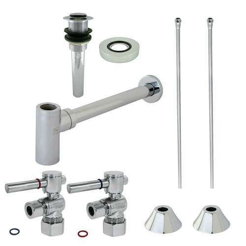Kingston Brass CC53301DLVKB30 Trimscape Modern Sink Trim Kit with Bottle Trap Drain, Polished Chrome