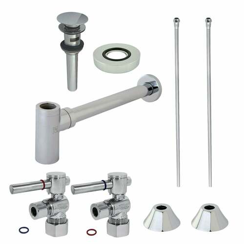 Kingston Brass CC53301DLVOKB30 Trimscape Modern Sink Trim Kit with Bottle Trap Overflow, Polished Chrome