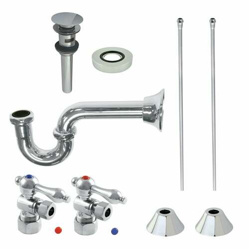 Kingston Brass CC53301VOKB30 Trimscape Traditional Sink Trim Kit with P-Trap Overflow, Polished Chrome