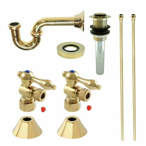 Kingston Brass CC53302VKB30 Trimscape Traditional Sink Trim Kit with P-Trap Drain, Polished Brass