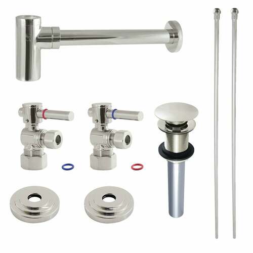 Kingston Brass CC53306DLTRMK1 Trimscape Modern Sink Trim Kit with Bottle Trap, Polished Nickel
