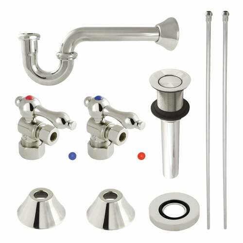 Kingston Brass CC53306VKB30 Trimscape Traditional Sink Trim Kit with P-Trap Drain, Polished Nickel