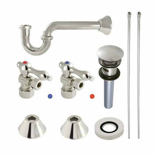 Kingston Brass CC53306VOKB30 Trimscape Traditional Sink Trim Kit with P-Trap Overflow, Polished Nickel