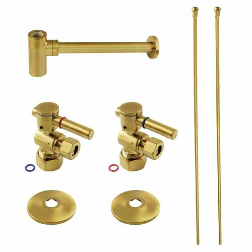 Kingston Brass CC53307DLLKB40 Trimscape Modern Sink Trim Kit with Bottle Trap, Brushed Brass