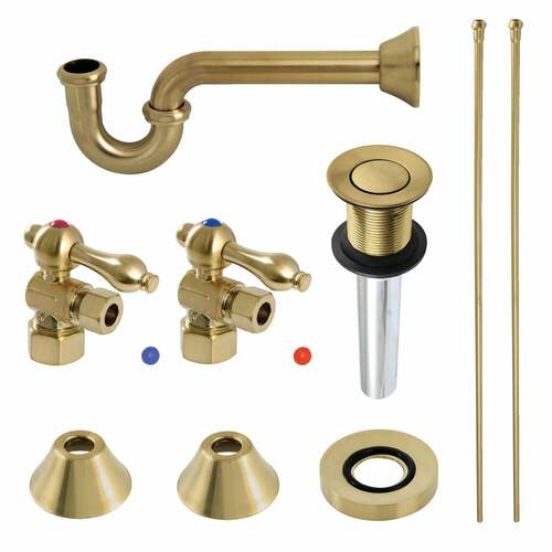 Kingston Brass CC53307VKB30 Trimscape Traditional Sink Trim Kit with P-Trap Drain, Brushed Brass