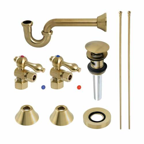 Kingston Brass CC53307VOKB30 Trimscape Traditional Sink Trim Kit with P-Trap Overflow, Brushed Brass