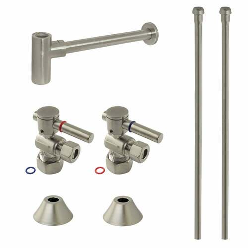 Kingston Brass CC53308DLLKB30 Trimscape Modern Sink Trim Kit with Bottle Trap, Brushed Nickel