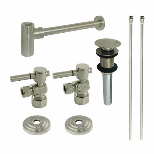 Kingston Brass CC53308DLTRMK1 Trimscape Modern Sink Trim Kit with Bottle Trap, Brushed Nickel