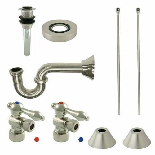 Kingston Brass CC53308VKB30 Trimscape Traditional Sink Trim Kit with P-Trap Drain, Brushed Nickel