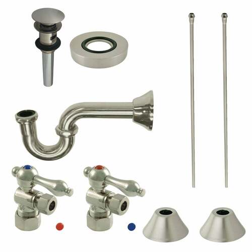 Kingston Brass CC53308VOKB30 Trimscape Traditional Sink Trim Kit with P-Trap Overflow, Brushed Nickel