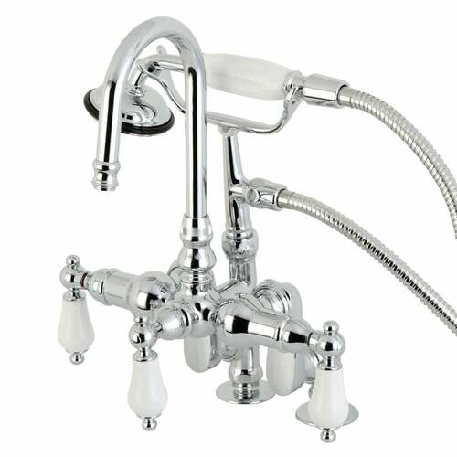 Kingston Brass CC616T1 Vintage Clawfoot Tub Faucet with Hand Shower - Polished Chrome