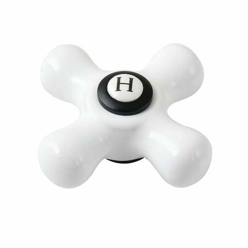 Kingston Brass CCCX0H Matte Black Vintage Porcelain Cross Handle (Hot Side)