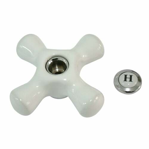 Kingston Brass CCCX1CSH Polished Chrome Porcelain Cross Handle (Hot Side)