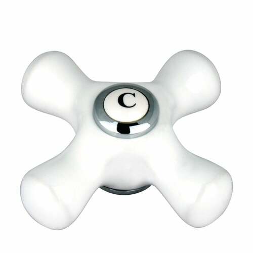 Kingston Brass CCCX1C Vintage Porcelain Cross Handle (Cold), Polished Chrome