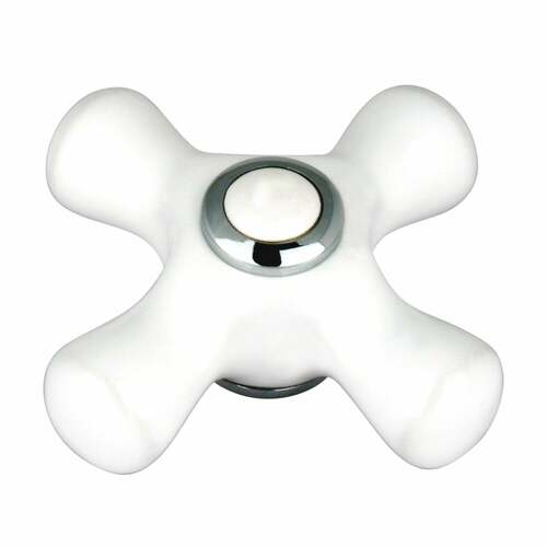 Kingston Brass CCCX1D Porcelain Cross Handle in Polished Chrome