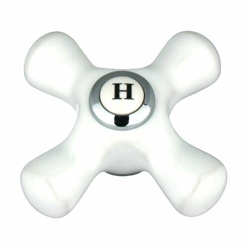 Kingston Brass CCCX1H Vintage Porcelain Cross Handle (Hot), Polished Chrome