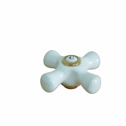 Kingston Brass CCCX2C Vintage Porcelain Cross Handle (Cold), Polished Brass